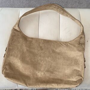 Elegant Tan Suede Shoulder Bag